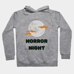 halloween day night moon horror nigh spooky text and design illustration Hoodie